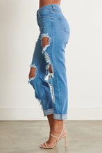 Load image into Gallery viewer, Distressed Boyfriend Jeans