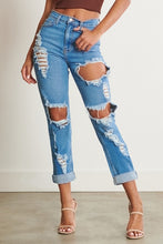 Load image into Gallery viewer, Distressed Boyfriend Jeans
