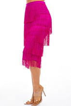 Load image into Gallery viewer, Fuchsia Fringe Skirt
