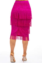 Load image into Gallery viewer, Fuchsia Fringe Skirt
