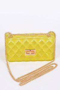 Twist Lock Jelly Shoulder Bag