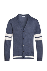 Men's Stripe Button Cardigan