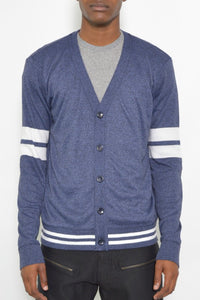 Men's Stripe Button Cardigan