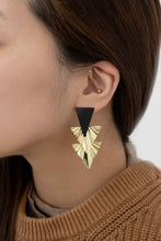 Load image into Gallery viewer, Ruffled Gold Drop Earrings
