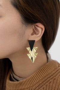 Ruffled Gold Drop Earrings