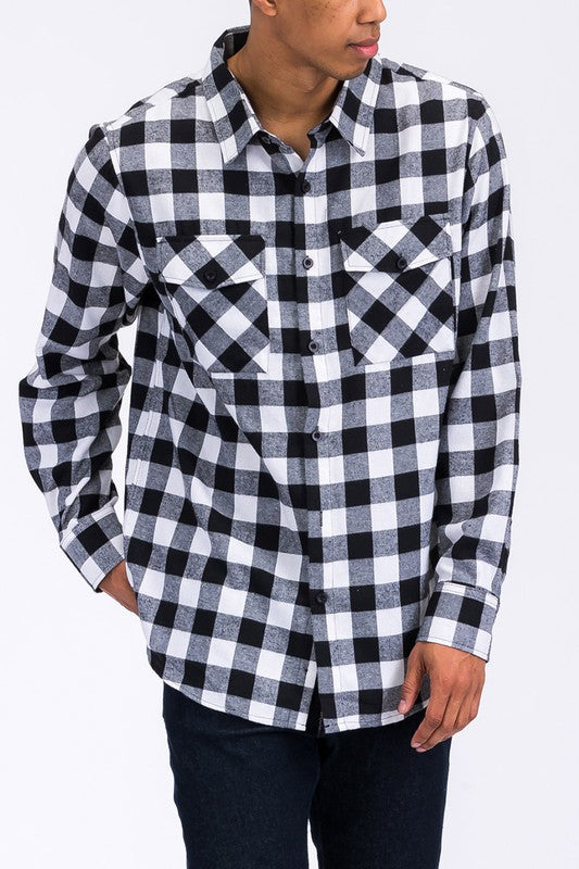 Checker Plaid Flannel Shirt