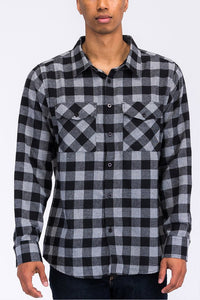 Checker Plaid Flannel Shirt