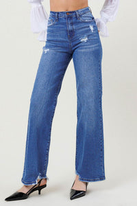 Wide Leg Distressed Jeans