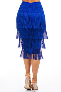 Royal Blue Fringe Skirt