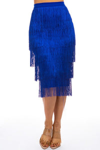 Royal Blue Fringe Skirt