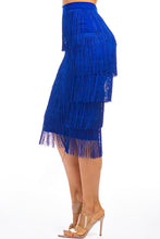 Load image into Gallery viewer, Royal Blue Fringe Skirt
