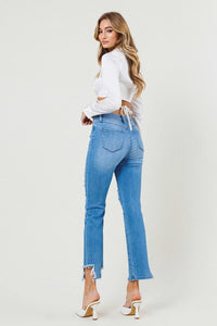 Mid Rise Straight Leg Jeans