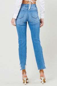 Mid Rise Straight Leg Jeans