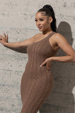 Load image into Gallery viewer, One Shoulder Bodycon Sweater Dress
