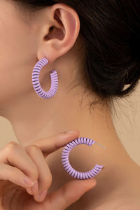 Spiral Metal Hoop Earrings