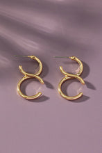 Load image into Gallery viewer, Brass Double C Hoop Earrings
