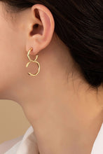 Load image into Gallery viewer, Brass Double C Hoop Earrings
