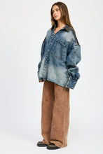 Load image into Gallery viewer, OVERSIZED DENIM JACKET WITH BUTTONS
