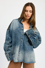 Load image into Gallery viewer, OVERSIZED DENIM JACKET WITH BUTTONS
