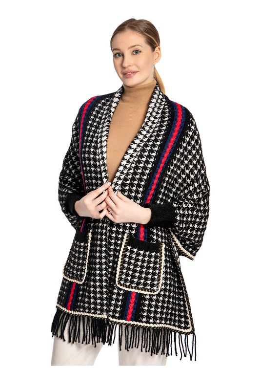 Houndstooth Poncho