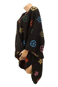 Multi Color Geometric Pattern Poncho