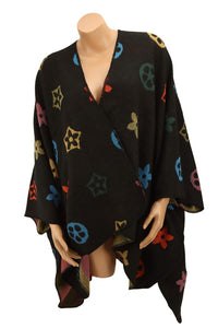 Multi Color Geometric Pattern Poncho