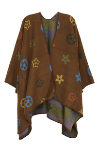 Multi Color Geometric Pattern Poncho