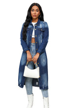 Load image into Gallery viewer, WOMEN MAXI LONG DENIM JACKET
