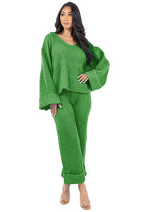 Women's 2 Piece Sweater Pants Set